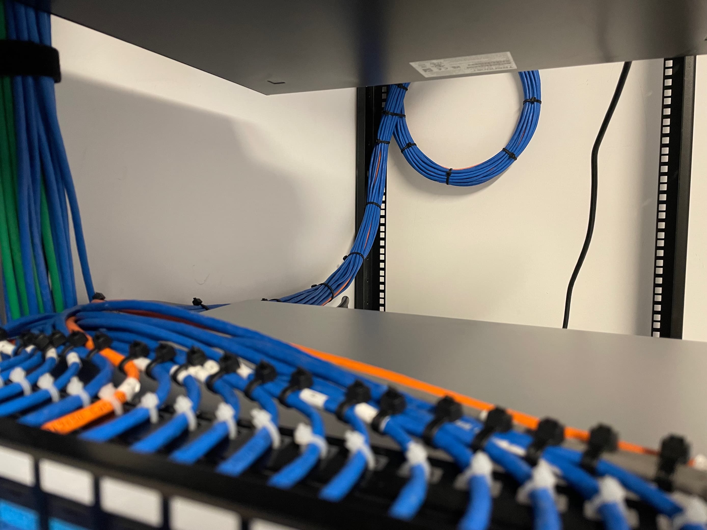 Organized rack and structured cabling